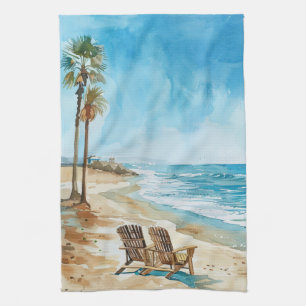 Beach Scene Tea Towel