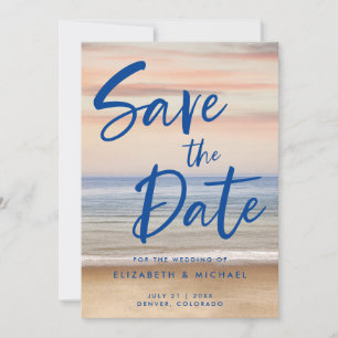 Beach Scene Wedding Save The Date Invitation