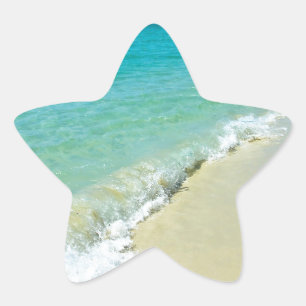 Beach scenery star sticker
