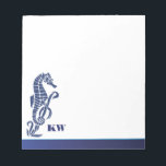 Beach Sea Horse Monogram Notepad<br><div class="desc">Add these beach sea horse monogrammed notepads to your beach cottage or beach themed decor.</div>