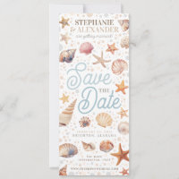 Beach Sea Shells Save The Date Bookmarks Photo