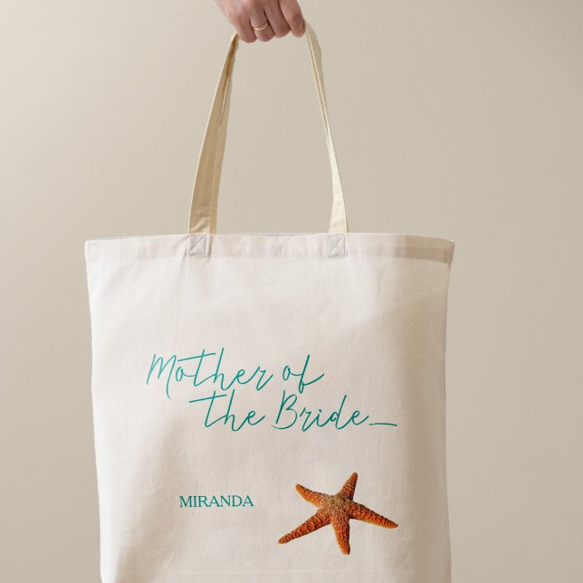 Beach sea starfish wedding mother of the bride tote bag (Creator Uploaded)