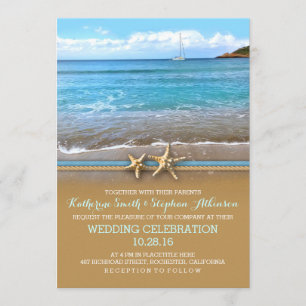 Beach sea wedding invitations