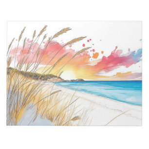 Beach Seacoast Illustration Pastel Colour Drawing Notepad