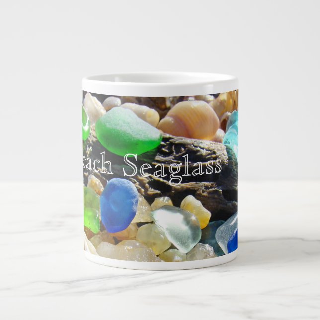 Beach Seaglass Jumbo Large Mugs Sea glass (Front)