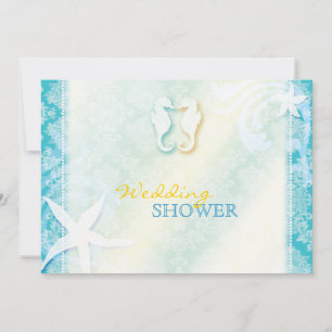 Beach Seahorse Wedding Couples Shower Invitation