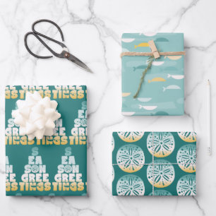 Beach Seas And Greetings Wrapping Paper Sheet