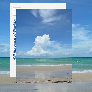 Beach Seascape with Storm Clouds Photographic Postcard
