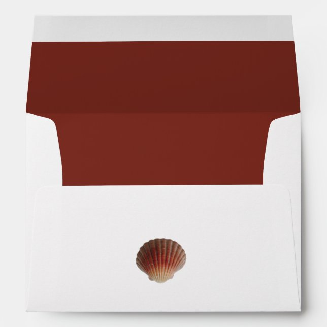 Beach Seashell Clams 5x7 Wedding Invitation Envelope (Back (Bottom))
