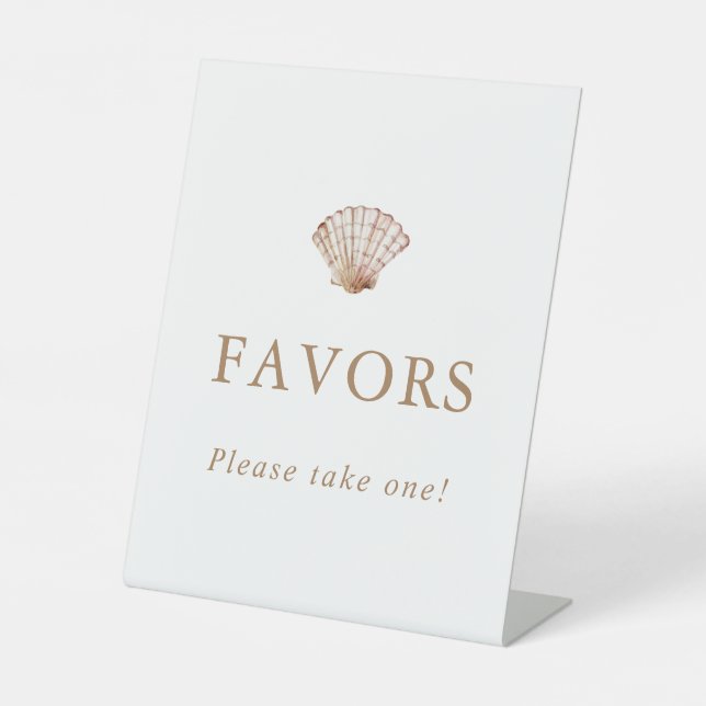 Beach Seashell Favours Pedestal Sign (Front)