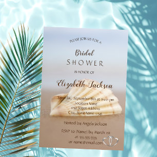 Beach Seashell , Hearts  Bridal Shower Invitation