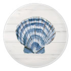 Beach Seashell Modern Navy Blue White Barn Wood