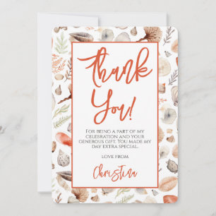 Beach Seashell Seaside Themed Party Thank You Card