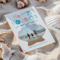 Beach Seashell Typography Christmas Photo