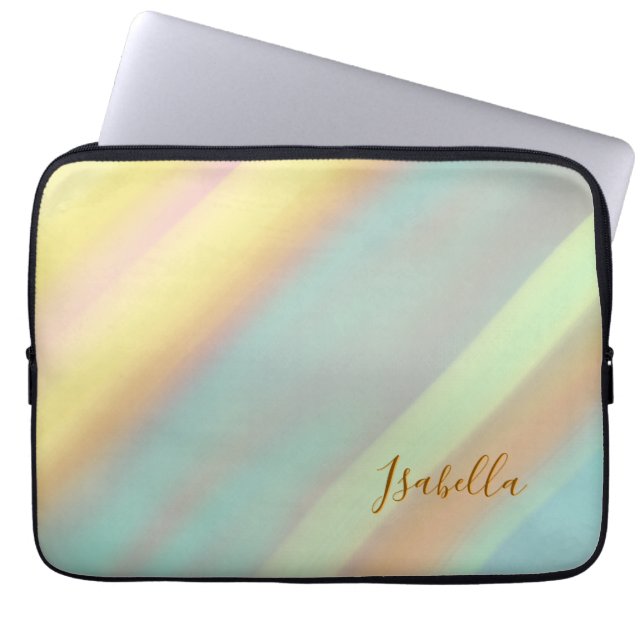 Beach Seashell Vibe Custom Name  Laptop Sleeve (Front)
