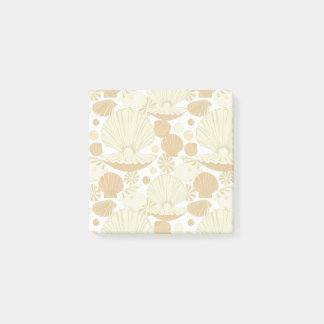 Beach Seashells Beige and White Post-it Notes