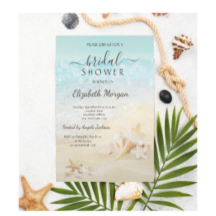 Beach Seashells Bridal Shower  Invitation