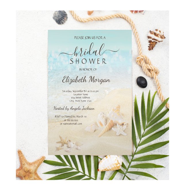 Beach Seashells Bridal Shower  Invitation (Creator Uploaded)