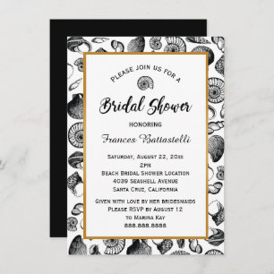 Beach Seashells Bridal Shower Invitation