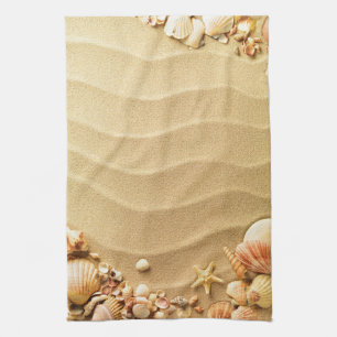Beach Seashells Hawaii Sand Kitchen Dish Towel