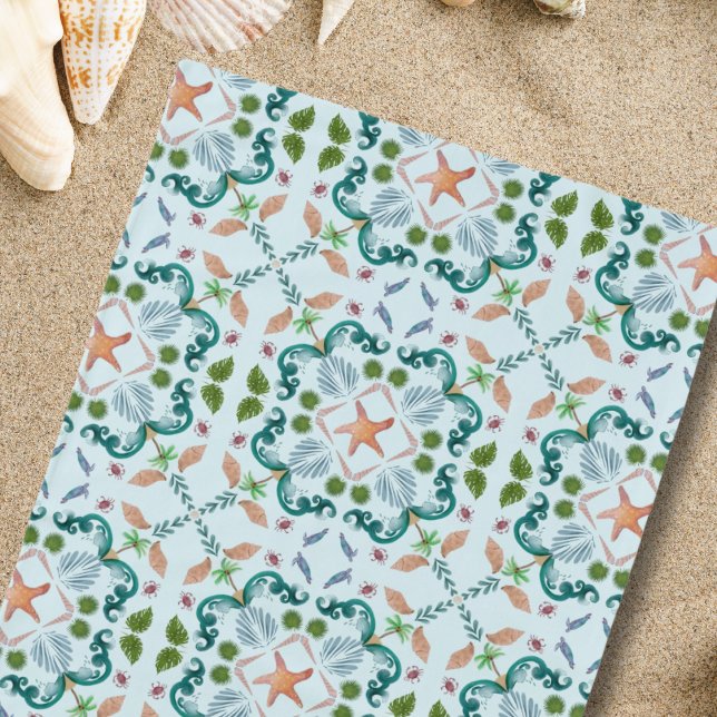Beach Seashells Sea Life Pattern Towel (Creator Uploaded)
