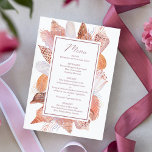 Beach Seashells Watercolor Coastal Chic Flat Menu<br><div class="desc">Beach Seashells Watercolor Coastal Chic Flat Menus features pretty seashells on a white background with your wedding or party celebration menu inside the frame. Perfect for a celebration with modern boho beach or coastal themed spring or summer wedding or party. Personalise by editing the text in the text boxes. Designed...</div>
