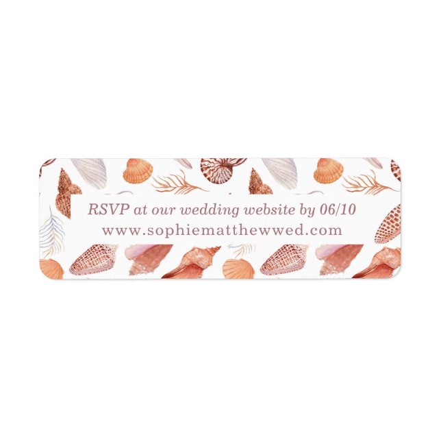 Beach Seashells Watercolor Coastal Chic Wedding (Front)