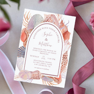 Beach Seashells Watercolor Coastal Wedding