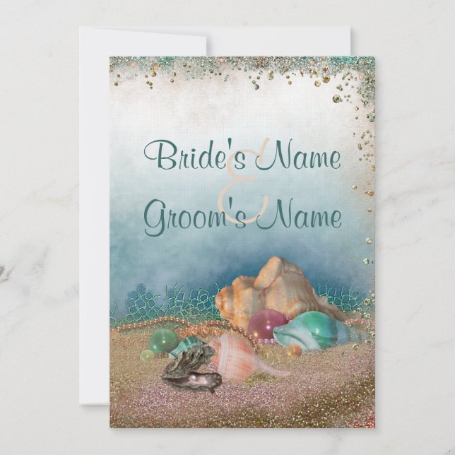 Beach Seashells Wedding Invitation (Front)