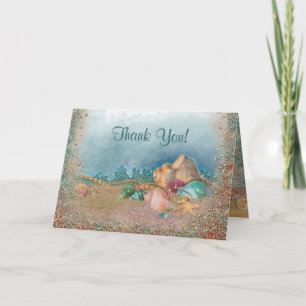 Beach Seashells Wedding Thank You