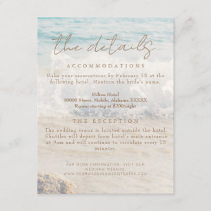 Beach Seaside/Oceanside Wedding Details Enclosure Card