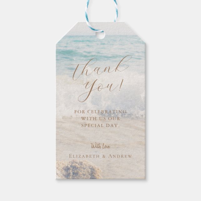 Beach Seaside/Oceanside Wedding  Gift Tags (Front)