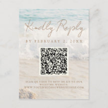Beach Seaside/Oceanside Wedding Scan Code RSVP
