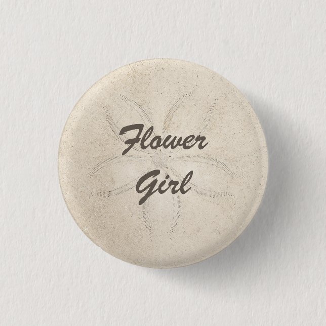 Beach Serenity Flower Girl Button (Front)