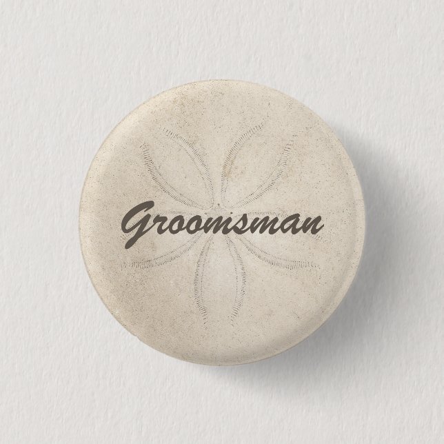 Beach Serenity Groomsman Button (Front)