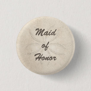 Beach Serenity Maid of Honour Button
