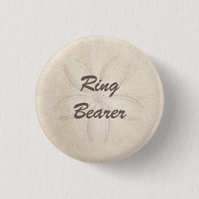 Beach Serenity Ring Bearer Button (Front)