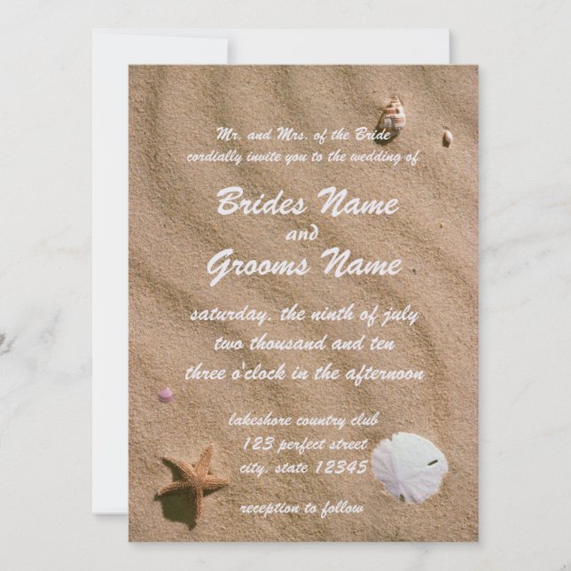 Beach Serenity Wedding Invitation (Front)