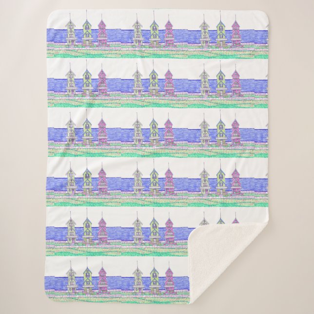 Beach Shack Sherpa Blanket (Front)