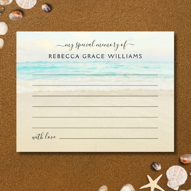 Beach Share A Memory Photo Funeral Postcard (Beach Share A Memory Card)