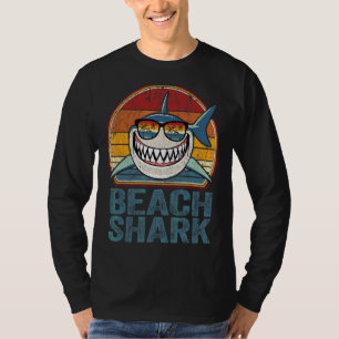 Beach Shark  Retro Daddy Dad Father Day  Papa T-Shirt