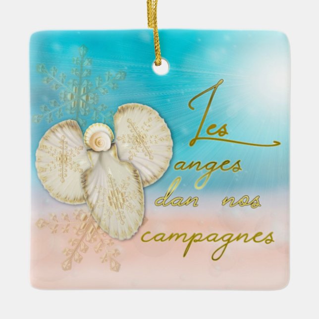 Beach Shell Angel Ornament (Front)