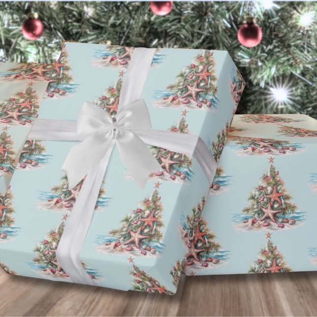Beach Shell Christmas Tree Pattern Wrapping Paper (Beach Shell Christmas Tree Pattern Wrapping Paper)