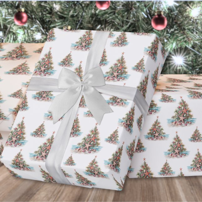 Beach Shell Christmas Tree Pattern Wrapping Paper (Beach Shell Christmas Tree Pattern Wrapping Paper)