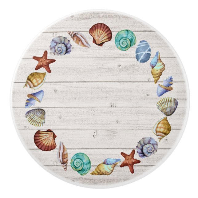 Beach Shell Circle Drawer Knobs Darker Version (Front)