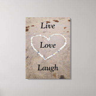 Beach Shell Heart. Live Love Laugh Canvas Print