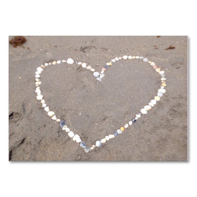 Beach Shell Heart Table Number (Front)