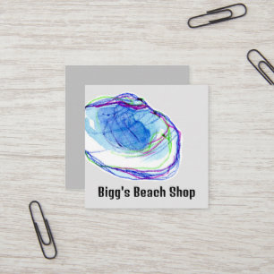Beach Shell Ocean Seaside Gift Shop Square Business Card