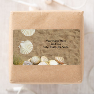 Beach Shells Clams Sand Labels