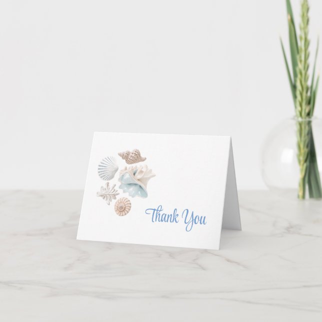 Beach Shells Thank You Note Card (Front)